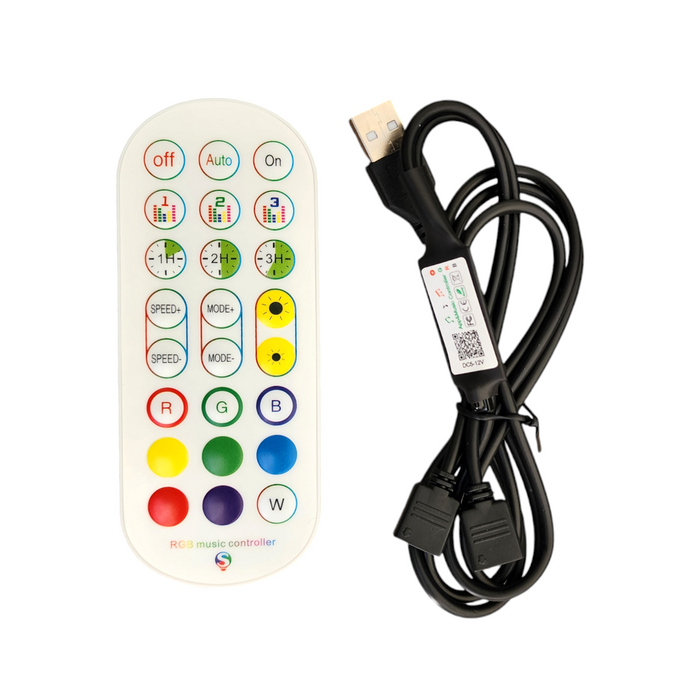 Control para tira LED RGB bluetooth e infrarrojo