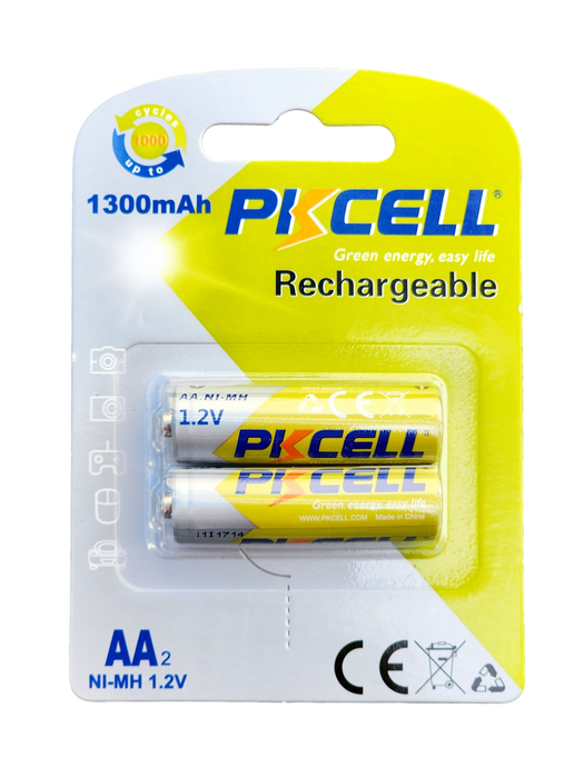 PKcell batería recargable AA 1300mAh (2 piezas)