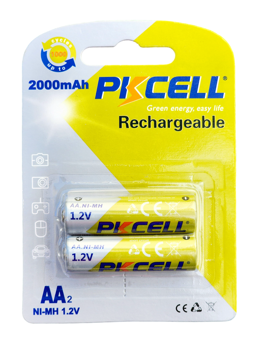 PKcell batería recargable AA 2000mAh (2 piezas)