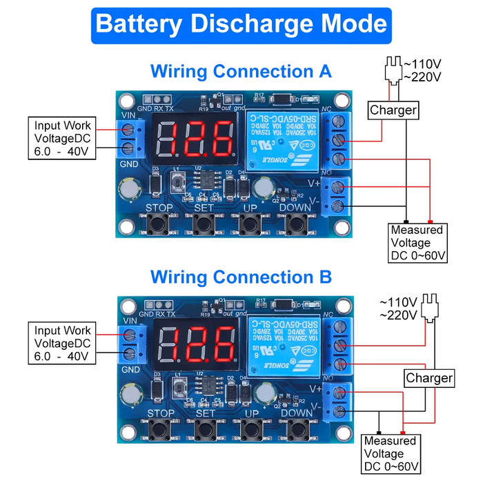 Modulo controlador de carga y descarga de batería 0v - 60V con UART