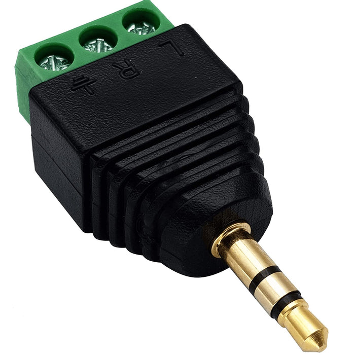 Adaptador plug de audio 3.5 mm estéreo a bornera